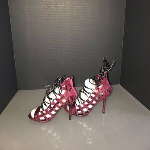 Robin Lace-up Cage Heels